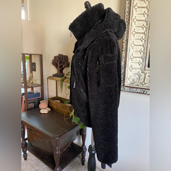 SAM Boucle Faux Shearling Nala Outdoor Coat Water Resistant Bomber Jacket - Picture 6 of 16